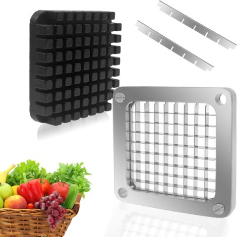 Lame et poussoir de rechange pour hachoir à légumes, fruits et frites, argent 3/8in (1/5)