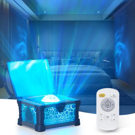 Projecteur d'étoiles en forme de coffre au trésor, projecteur de galaxie pour chambre à coucher avec 5 réglages de luminosité et minuterie, veilleuse LED à télécommande, projecteur d'aurore pour [Clas (1/5)
