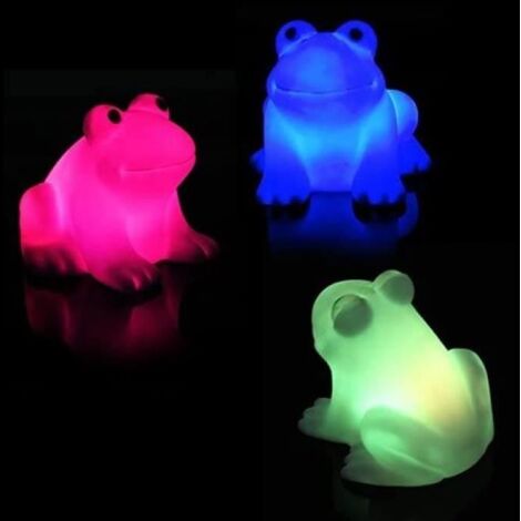 1Pcs grenouille nuit lumière, mignonne grenouille LED nuit créative couleur changement décoration (1/3)