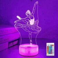 Veilleuse 3D pour enfants, danseuse de ballet, lampe avec 16 couleurs changeantes, télécommande, idée cadeau d'anniversaire, de Noël