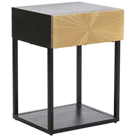 Table de chevet - Métal et bois - Doré - 35 x 40 x 55 cm (1/5)