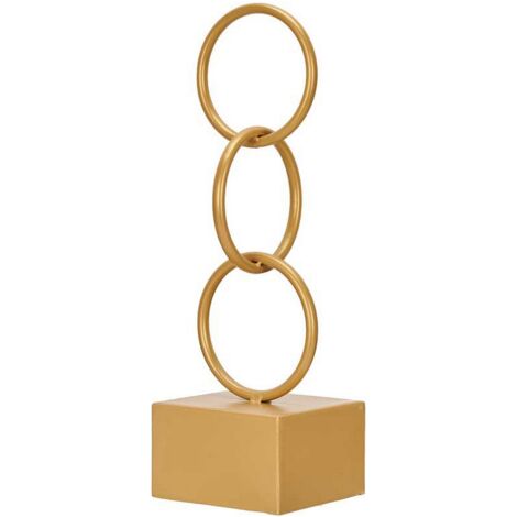 Figurine décorative avec anneaux en métal doré (12,5 x 40,5 x 12,5 cm) (1/2)