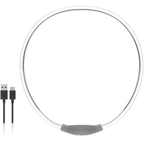 Collier LED pour animaux - INNOVAGOODS - PETLUX - Orange visible - Gris - Visibilité nocturne (1/5)