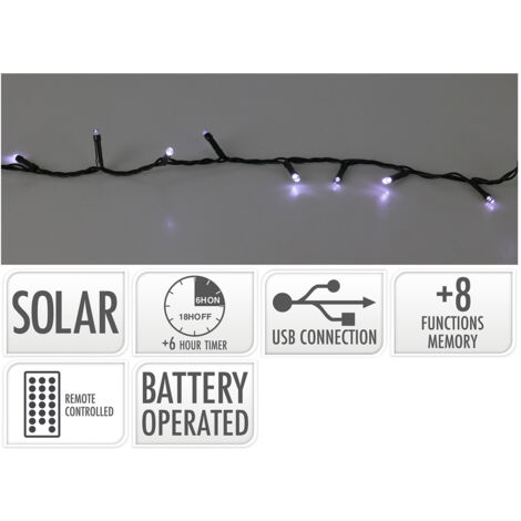 GUIRNALDA SOLAR RECARGABLE 240 LED 24V 230MAH (1/2)