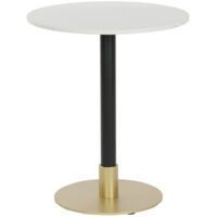 Table d'appoint - DKD HOME DECOR - Métal et Marbre - Rond - Blanc/Noir - Contemporain