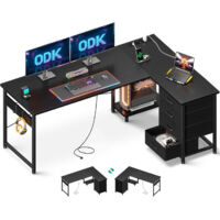 Bureau d'angle noir 155x110cm de jeu OffiGo