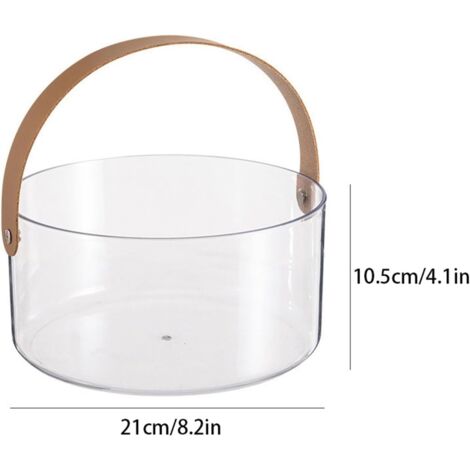 SuoKom Seau à Glace avec Plateau à Glace, Panier Transparent Portable, Seau à Glace pour le Rangement des Fruits, pour Fruits et Boisson