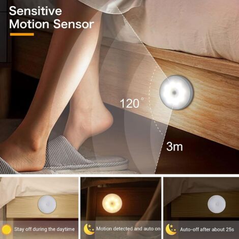 Toowell Plafonnier LED Sans Fil Rechargeable Avec Détecteur De Mouvement - Lumière Blanc Froid