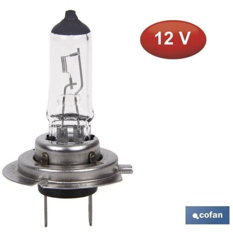 COFAN lámpara halógena cofan h7 (px26d) 12v 55w , Lámpara Halógena H7 de 12v de 55w. Válida para coche y tractor en cortas, largas y antiniebla. Cristal transparente homologadas EC