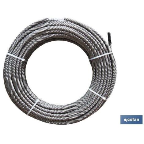 COFAN rollo cable galvanizado 50 mts. 3mm. , Cable galvanizado según forma D-1770, disponible en 50-100 o 250 metros ideal para la creación de eslingas de cable. Ideal por su flexi