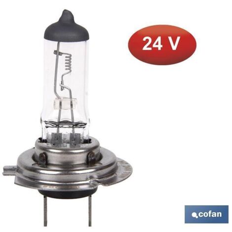 COFAN lámpara halógena cofan h7 (px26d) 24v 70w , Lámpara halógena H7 de 24V de 70W. Válida para coche y tractor en cortas, largas y antiniebla. Cristal transparente homologadas EC