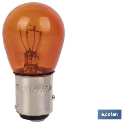 Lámpara Cofán 2 Polos Ámbar Descentrada P21/5W 12V