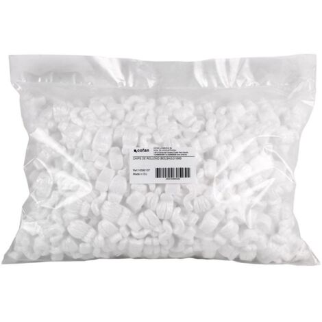 COFAN chips de relleno (bolsa) 0,010m3 , Chips de relleno para proteger envíos y embalajes. Absorbe golpes y estabiliza productos embalados. Los chips de relleno para embalaje son