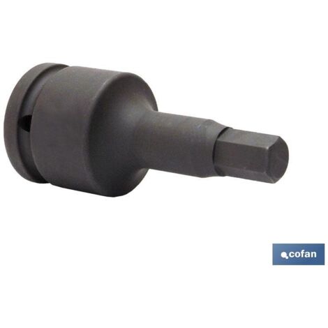 COFAN vaso impacto 3/4 hexag. macho 12 mm , Boca o vaso de impacto hexagonal Allen macho de 3/4.  Fabricación en acero cromo molibdeno de color negro con tratamiento anticorrosivo