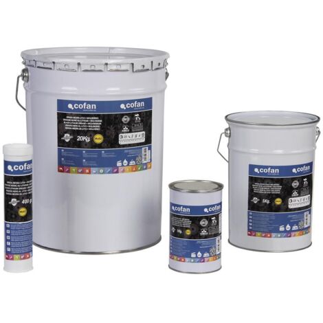 COFAN grasa negra litio+molibdeno envase 5 kg , Excelente relación calidad y rendimiento. Apta para mecanismos de cobre y sus aleaciones. Excelente bombeabilidad para mecanismos co