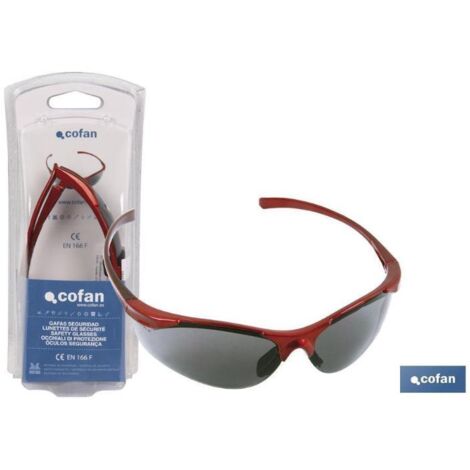 COFAN gafas seguridad anatómica , Gafas de seguridad con lentes de protección de rayos UV.  Las gafas de seguridad están fabricadas para proteger de forma fiable contra partículas