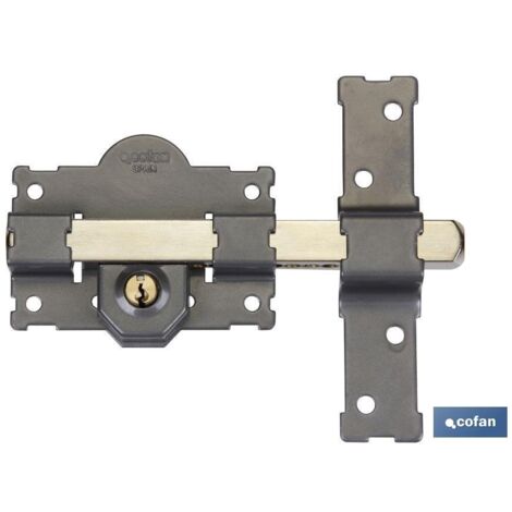 COFAN cerrojo llave/llave pintado gris l/105-70mm igualados , Cerrojos con acabado pintado gris, barra en acero calibrado 18mm, placa en acero 2mm, cerradero en acero 3mm. Cilindro