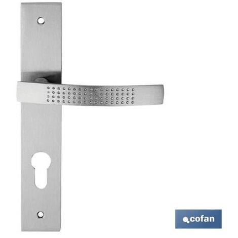 COFAN juego manivela con placa y hendidura cerradura alu-zamak