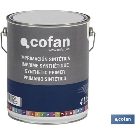 COFAN imprimación sintética (750 ml) gris , Imprimación sintética a base de resinas alquídicas. Apto para la preparación y protección temporal de superficies metálicas que requiera