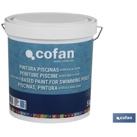 COFAN pintura piscinas acrilica al agua (azul 5 kg) , Pintura al agua para piscinas fabricada en base de resinas acrílicas de alta calidad que proporcionan una mayor resistencia y
