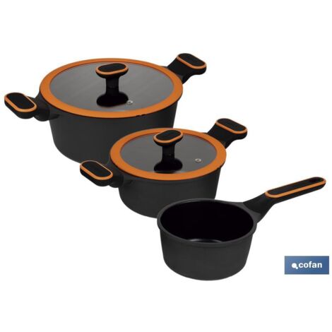 BATERIA COCINA 3 PIEZAS FULL INDUCTION ALUMINIO FUNDIDO OLIVIER