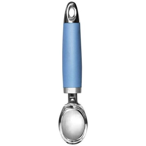 COFAN cuchara de helado azul claro modelo sena 18 cm , Cuchara para servir helados Modelo Sena. Está fabricada en acero inoxidable de buena calidad 430 con cromo TPR y mango ergonó
