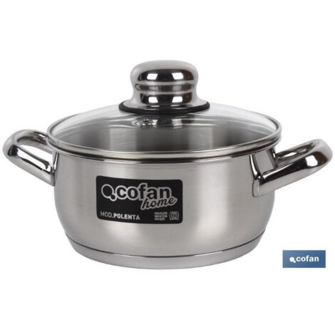 COFAN cacerola inox induc.5.4l modelo polenta t/ vidrio ø260 mm