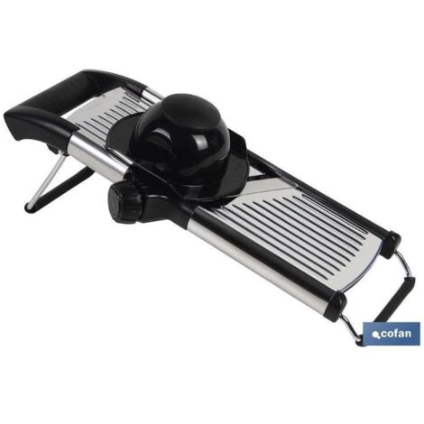 COFAN mandolina de acero inox. 41,8x16,5x6,5 cm , Mandolina cortadora de cocina fabricada en acero inoxidable de muy buena calidad. Sus medidas son de 41,8 x 16,5 x 6,5 cm. Cuenta