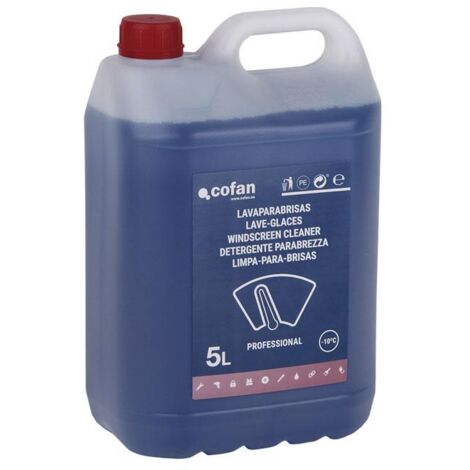 COFAN lavaparabrisas anticongelante -10º 5 l , Lavaparabrisas con protección hasta -10 º C. Desengrasa y limpia a fondo el parabrisas del coche. Evita la congelación en invierno y