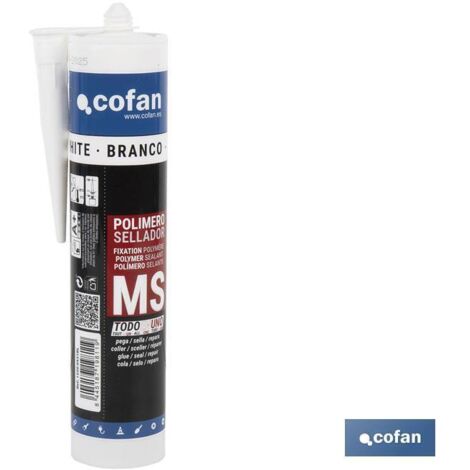 COFAN polímero sellador ms 290 ml blanco , El polímero sellador MS de 290 ml es una solución innovadora para sellar de manera eficaz y duradera una amplia variedad de superficies t