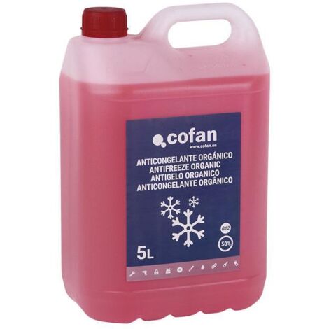 COFAN anticongelante g-12 rosa 50% orgánico 5 l , Anticongelante 50 % orgánico G-12 formulación orgánica. Protege el circuito de refrigeración del motor de la congelación, el recal