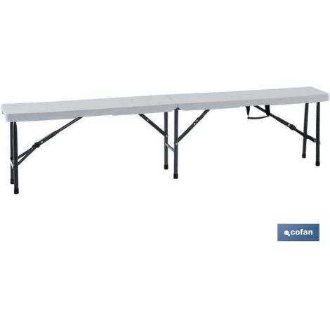 BANCO PLEGABLE RECTANGULAR BLANCO 180X25X43CM