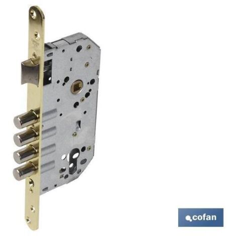 cerradura embutir 4 b-redonda+cerradero d85 e50 latón (p/madera)
