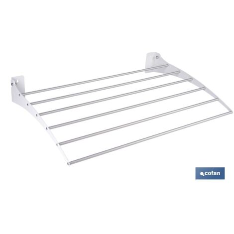 Tendedero de pared abatible fabricado en acero inoxidable y aluminio color blanco