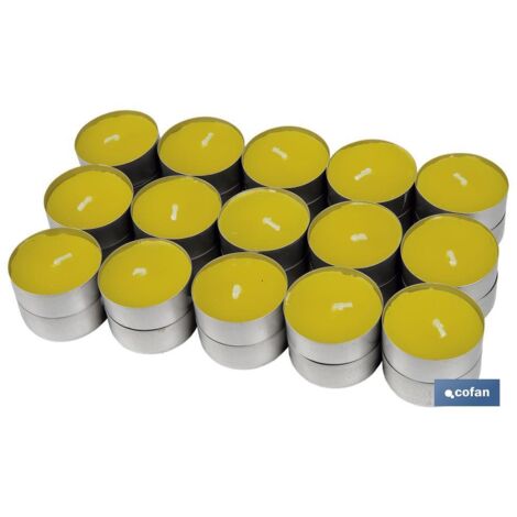 COFAN pack de 30 velas de citronela 12 g , Este pack de 30 velas tea light de citronela es la elección perfecta para quienes buscan una solución natural y efectiva para iluminar y