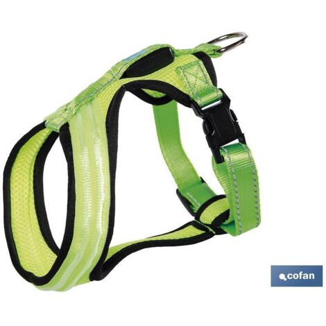 arnes iluminado y reflectante con luz led para perros 35x32-50cm (1/4)