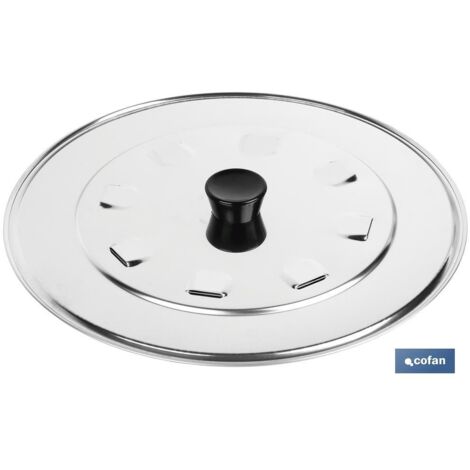 TAPA C/DESVAPO MODELO ARGÁN ACERO INOX 32CM "VENTA UNITARIA"