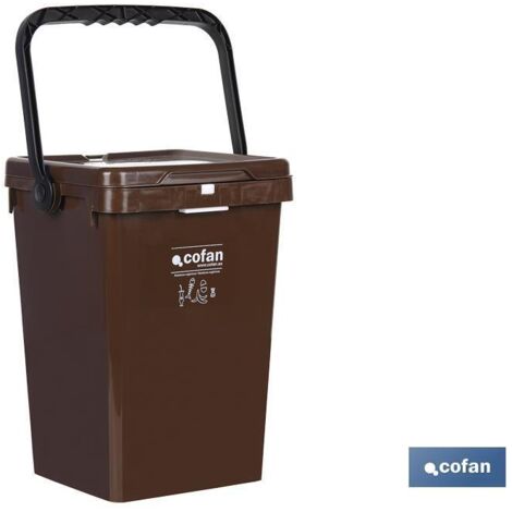 CONTENEDOR MARRON PARA RESIDUOS ORGANICOS MODELO RAVIOLI 25L (1/2)