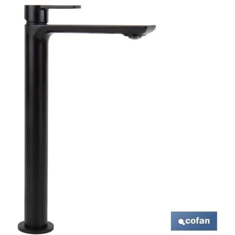 grifo alto monomando para lavabo negro mate modelo kerch  25mm