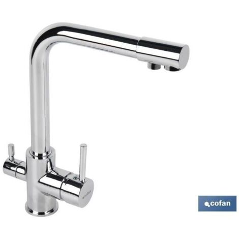 COFAN grifo de cocina monomando 3 vías adaptable para osmosis