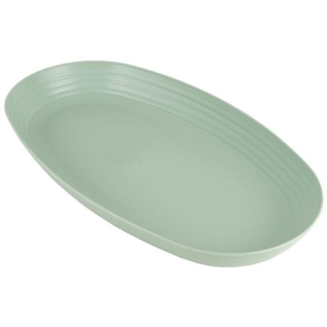 Fuente Ovalada Verde Agua 39 X22x 4,5 cm Modelo Nara 2000ml
