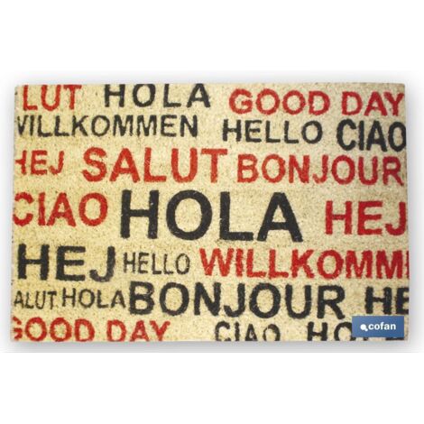 COFAN felpudo interior coco pintado 40x60x1.50cm (hola idiomas)
