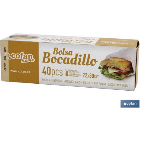 Bolsas Para Bocadillos 22x30 40uds
