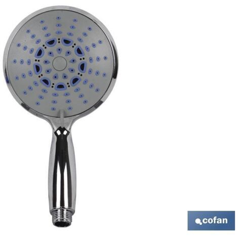 COFAN mango ducha cromado con 5 funciones , Mango de ducha cromado para baño. Cuenta con 5 funciones de pulverización. Provisto de salidas de agua anti cal. Las medidas del mango d