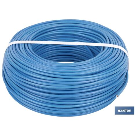 COFAN rollo cable h07v-k 1x4mm2 azul (100 m) , Rollo de 100 metros de cable eléctrico H07V-K, disponible en color azul y con medidas desde 1,5 mm2 hasta 6 mm2.