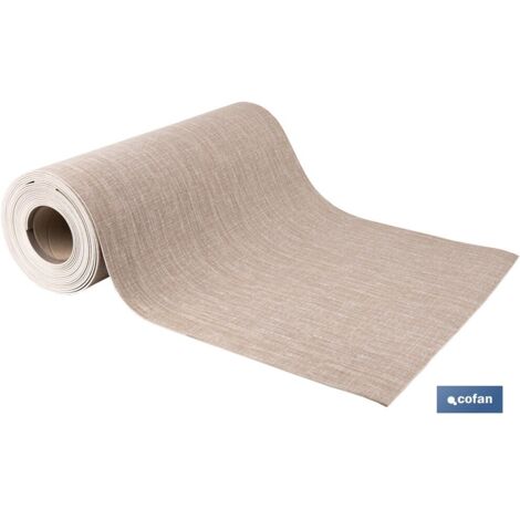 ROLLO DE ALFOMBRA VINÍLICA CON EFECTO JASPEADO BEIGE 84% VINILO 16% POLIÉSTER 52 CM X 20 M