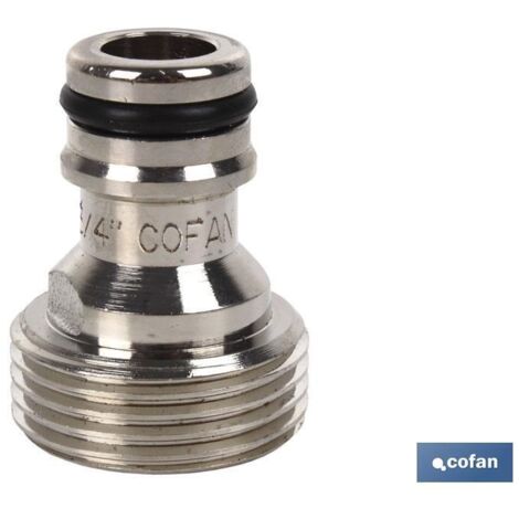 COFAN adaptador latón rosca macho 3/4 , Adaptador de latón con rosca macho y medidas disponibles de 1/2, 3/4 y 1 pulgadas. Este accesorio es totalmente válido para ser utilizado en