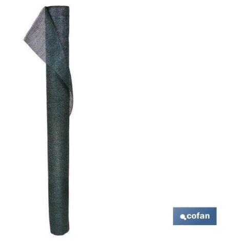 COFAN malla sombreo verde oscuro 90% / 120 grs - 1 x 10 mts , Malla Sombreo y ocultación fabricada en 6 hilos monofilamento cosidos por pulgada que proporciona el sombreo y durabil