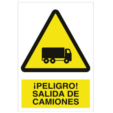 COFAN señal poliestireno 210x148mm. ¡peligro salida de camiones
