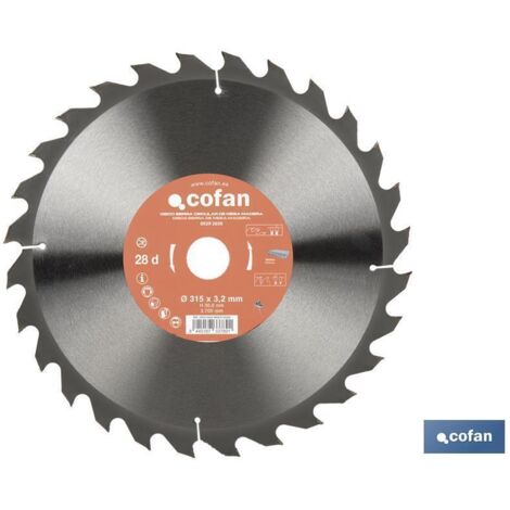 disco de sierra circular de mesa para madera ø315 x 3,2 x 30 mm, 28 dientes (1/5)